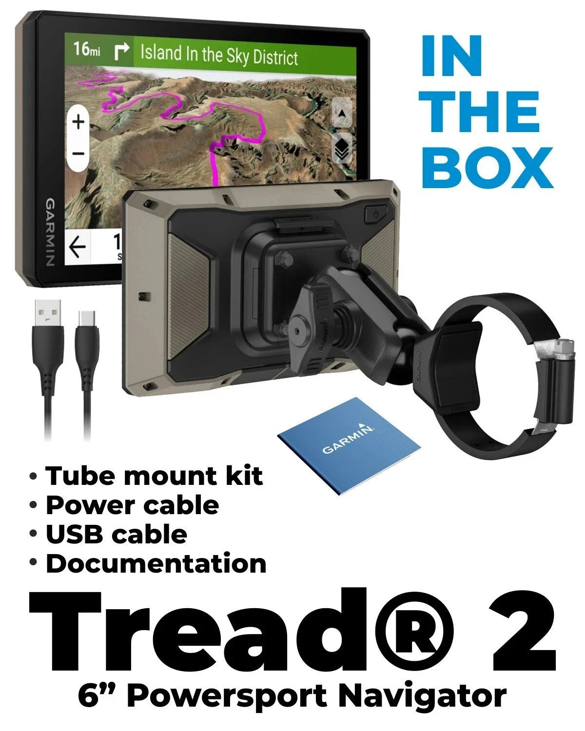Garmin Tread 2 6in Powersport Navigator Preloaded Mapping 010-02972-00 Open Box