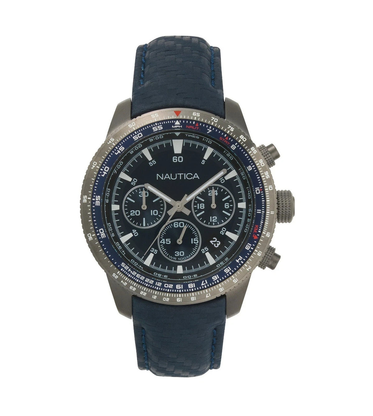 NEW NAUTICA NAPP39S25 MEN'S  BLUE SILCONE STRAP WATCH