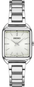 Seiko SWR073 Essentials Collection Rectangular Silver Dial Womens Watch