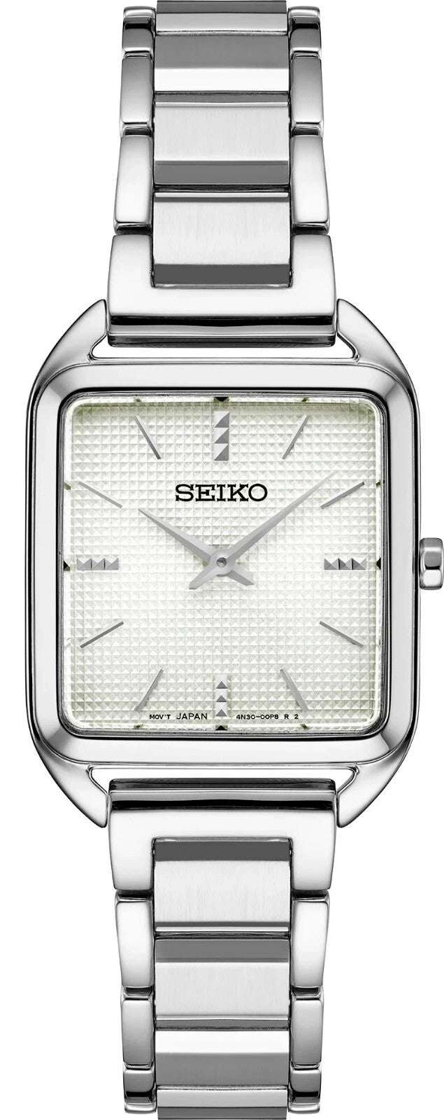 Seiko SWR073 Essentials Collection Rectangular Silver Dial Womens Watch