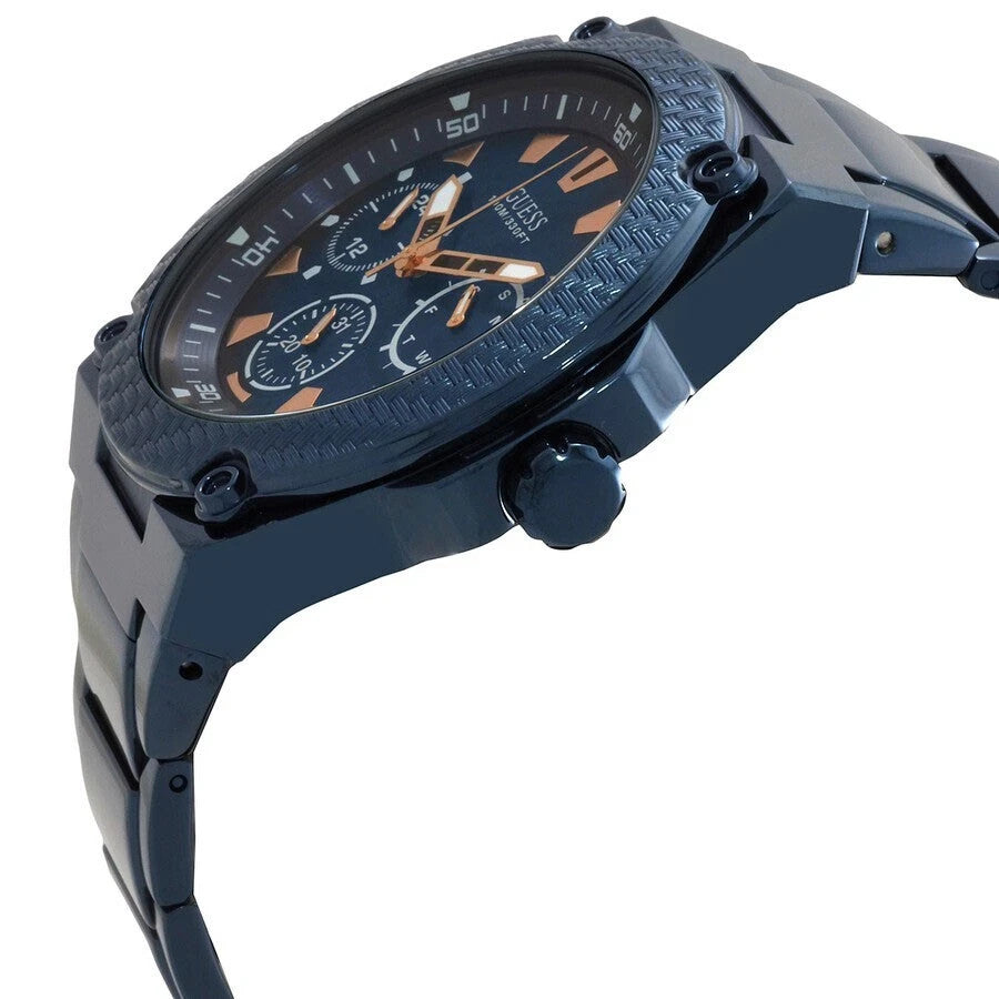 Guess Men's Legacy Blue Dial Quartz Watch - W1305G4 NEW In Box