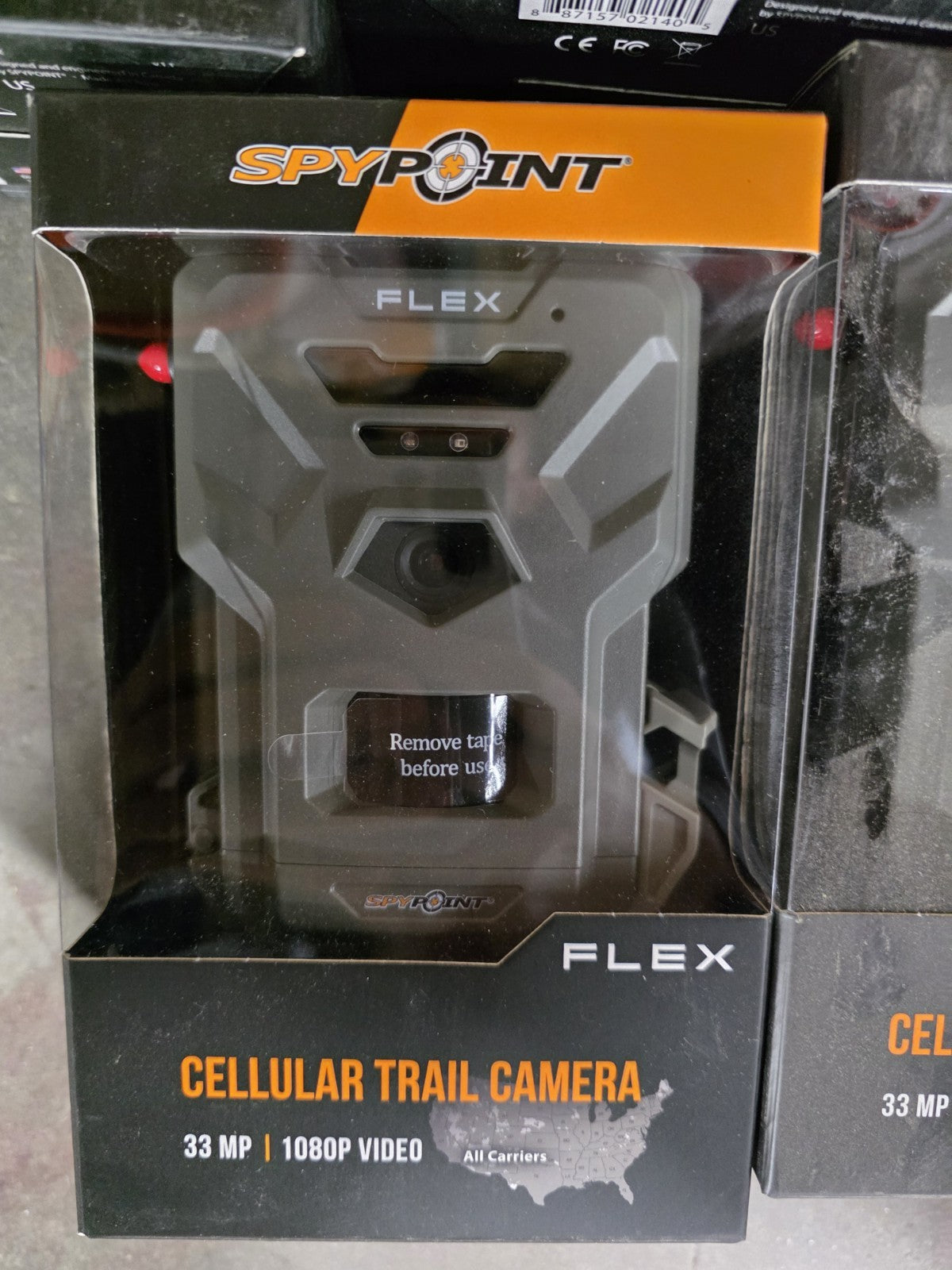 5 - SPYPOINT FLEX 1080p Cellular Trail Camera - Gray Brand New 5 pc Bundle