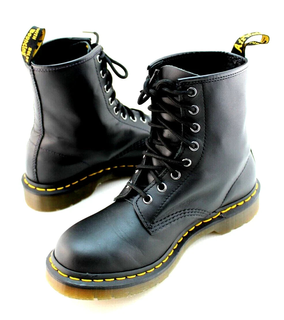DR MARTENS 1460 Size 8 Black Smooth Leather 8 Eye Women's Boots New