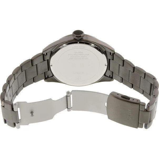 NEW GUESS GUNMETAL GRAY TONE STAINLESS STEEL,BRACELET WATCH U0657G1