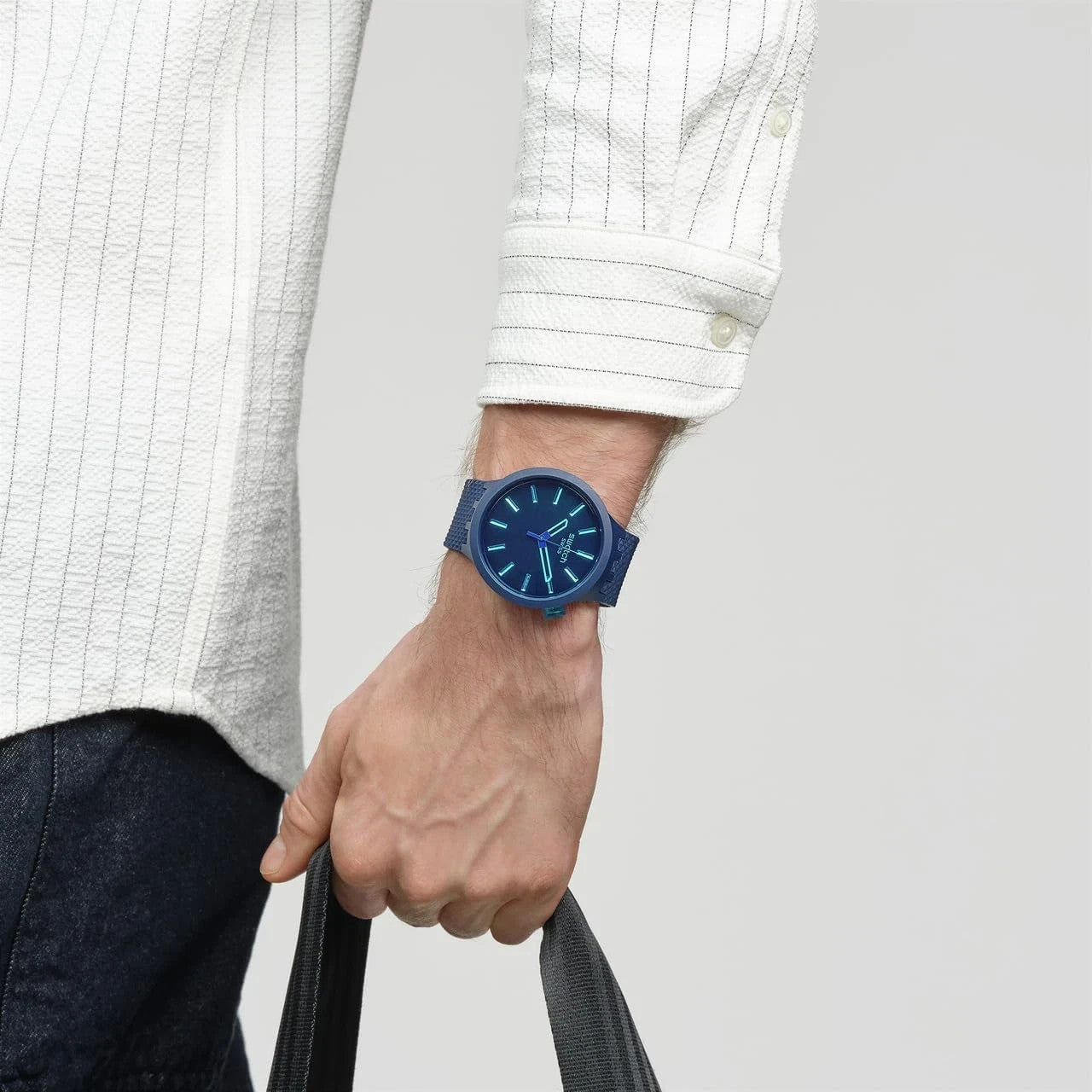 Swatch INDIGO GLOW BIG BOLD SB05N113 Wristwatch New In Box