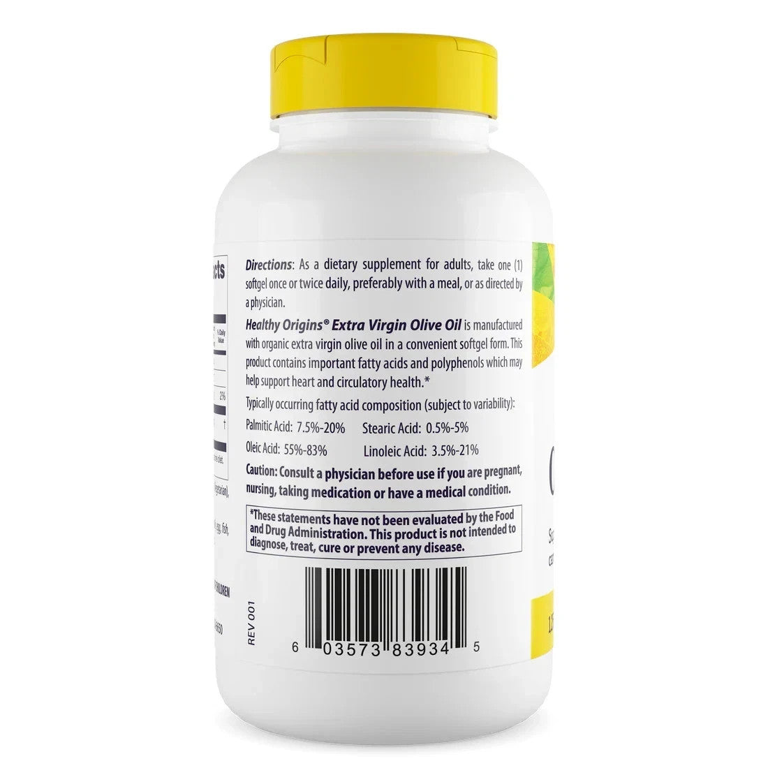 Healthy Origins Extra Virgin Olive Oil 1,250 mg | 120 Softgels EXP 10/26