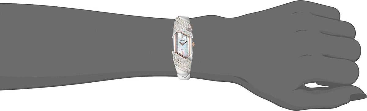 Seiko SUP332 Tressia 26 Diamonds Solar Mother of Pearl Dial Women's Watch