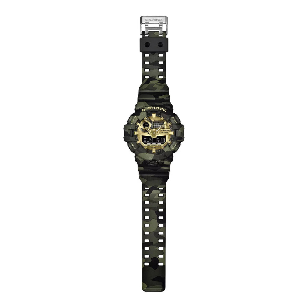 Casio G-Shock GA700CMG-3A Bold Camo and Gold Series Ana-Digi Resin New