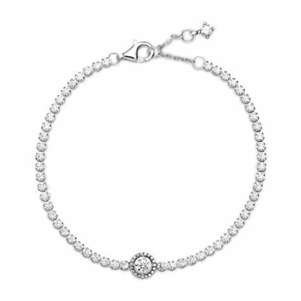 Authentic Pandora Sparkling Halo Tennis Bracelet 59941C01-18 New