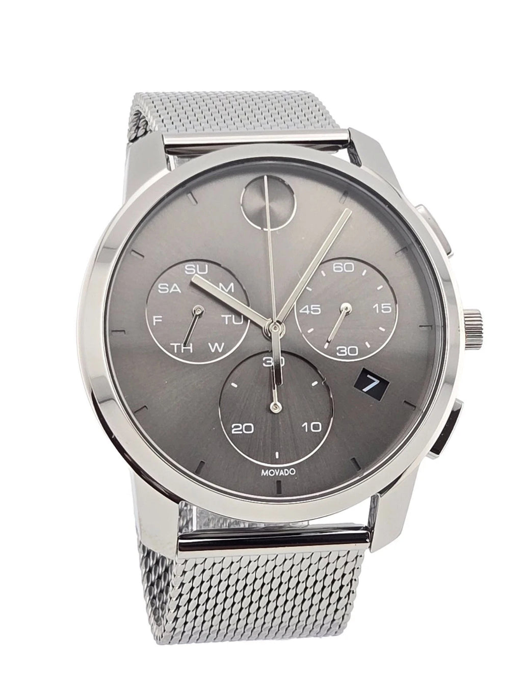 Movado Men's Bold Thin 3600635 Gray Dial Mesh Band Watch NEW In Box