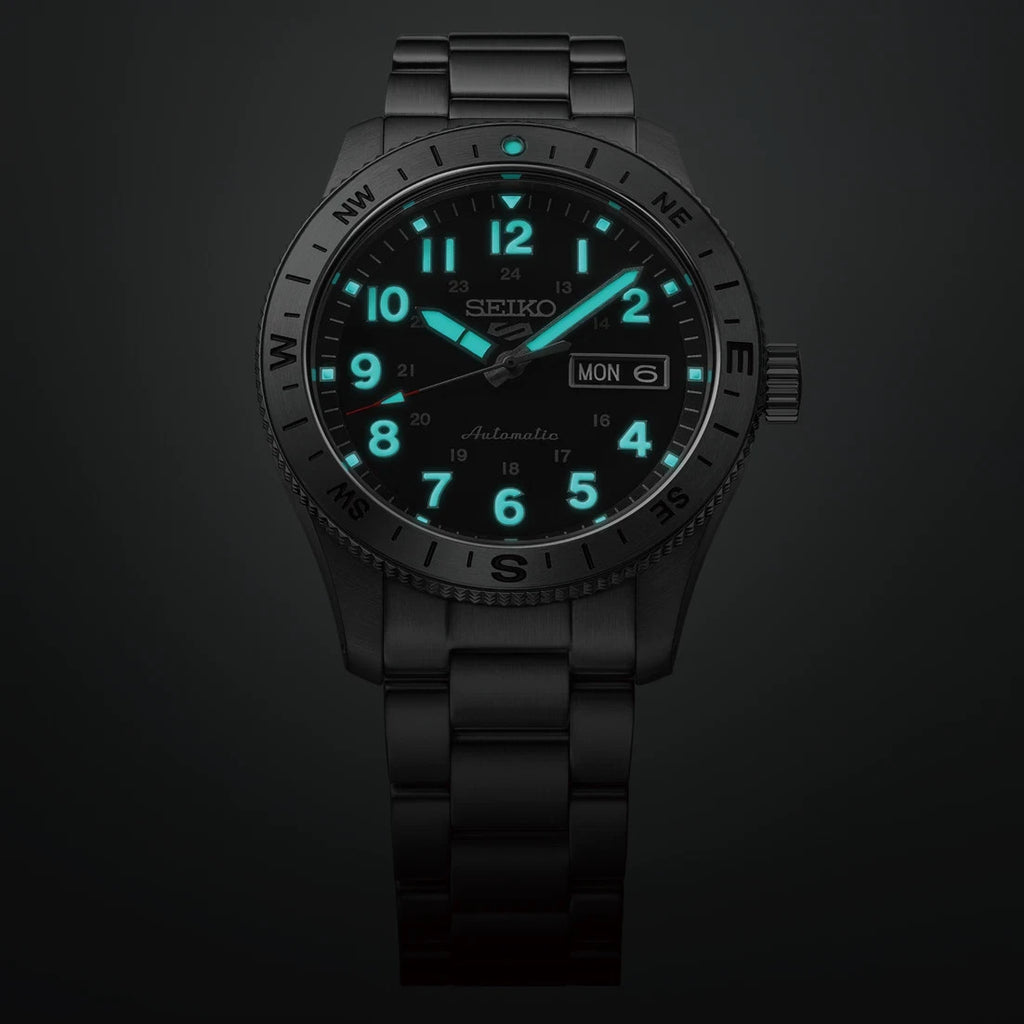 Seiko 5 Sports HBD006 Field Series Automatic Black Stainless Steel New In Box