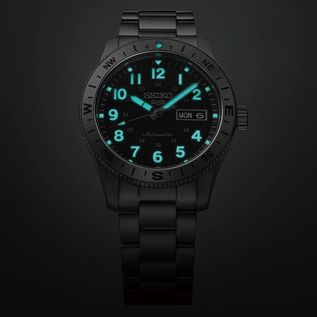 Seiko 5 Sports HBD006 Field Series Automatic Black Stainless Steel New In Box