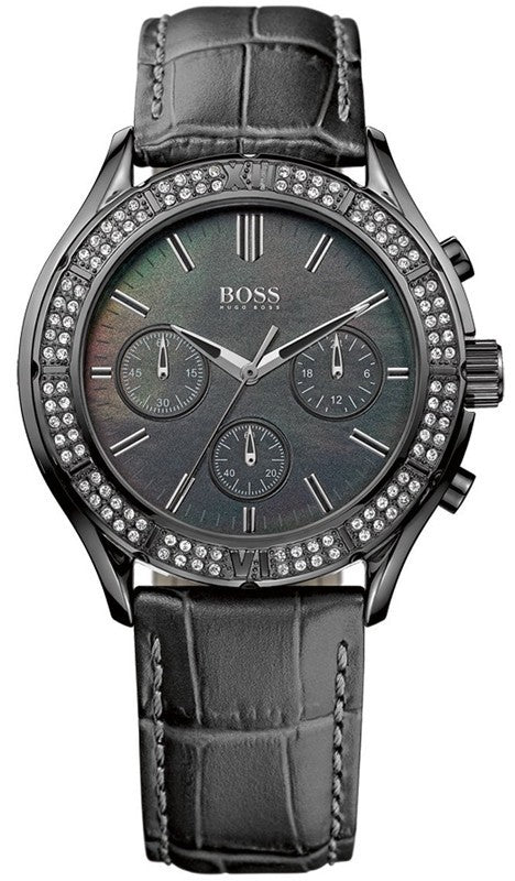 Hugo Boss 1502342 Leather Band Women's Quartz Chronograph Watch New