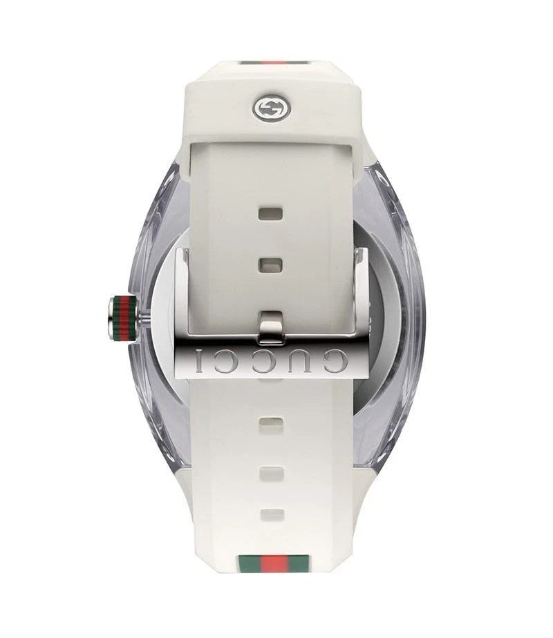 New Gucci Sync XXL 46mm YA137102 White Rubber Band White Dial Unisex Watch