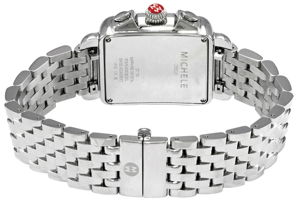 New Michele Deco Silver MOP Chronograph Diamond Dial Ladies Watch (MWW06A000778) - product image