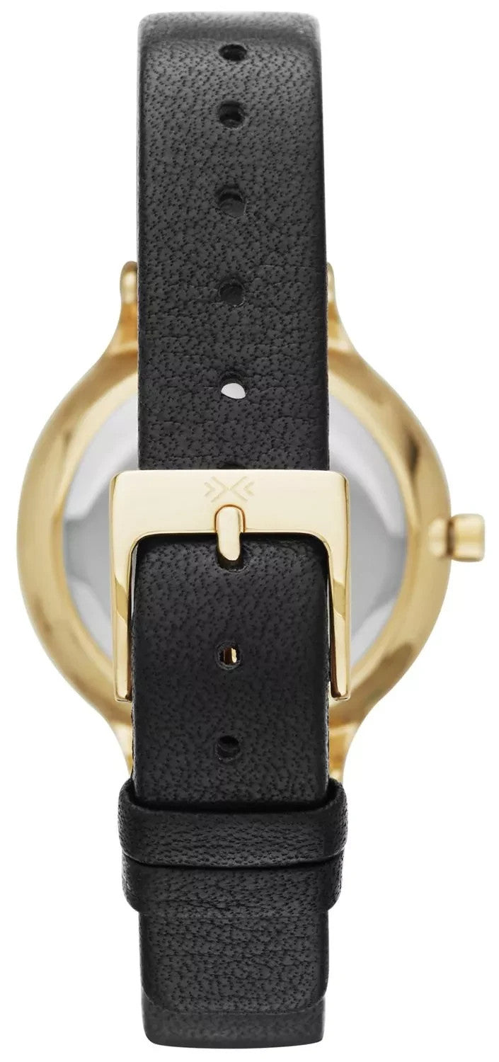 Skagen SKW2266 Women Black Leather Analog Dial Quartz Genuine Wrist Watch New