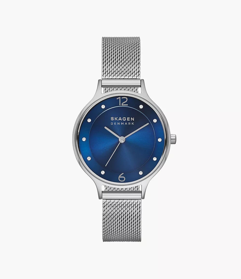 Skagen Anita 30mm Stainless Steel Blue Dial Ladies Quartz Watch SKW2307