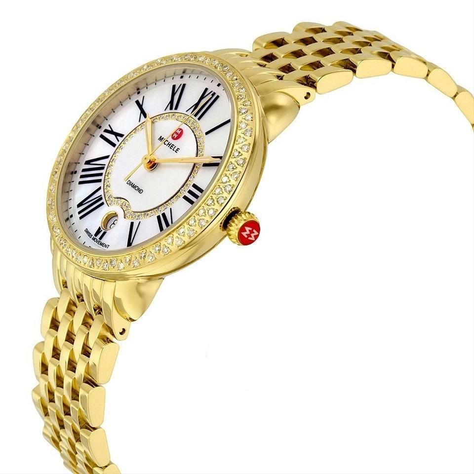 Michele Serein Diamond Gold Tone Mother Of Pearl Face Women's Watch MWW21B000031 - product image