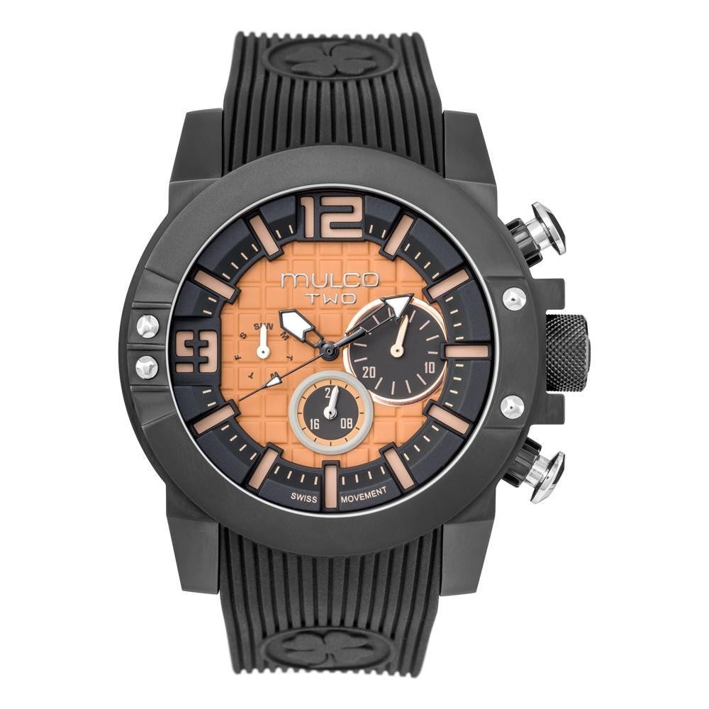 Mulco Swiss Quartz Chronograph Black Silicone Band Men's Watch MW5-4271-024
