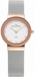 Skagen Freja 358SRSC Womens Silver Stainless Steel Mesh Analog Dial Watch New