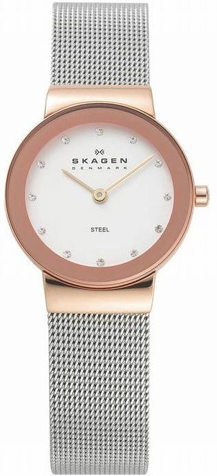 Skagen Freja 358SRSC Womens Silver Stainless Steel Mesh Analog Dial Watch New