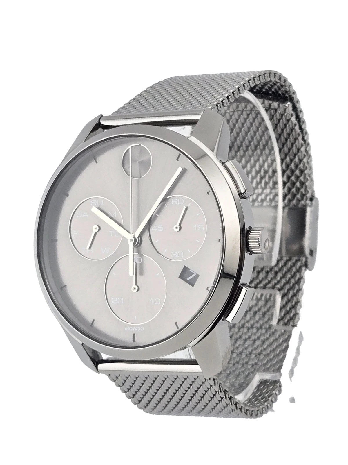 Movado Men's Bold Thin 3600635 Gray Dial Mesh Band Watch NEW In Box