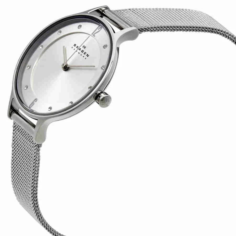 Skagen Anita Silver Dial Stainless Steel Mesh Ladies Watch SKW2149 New In Box