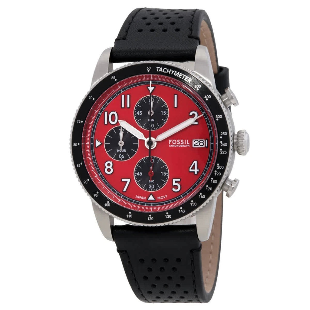 Fossil Sport Tourer Chronograph Quartz Red Dial Men's Watch FS6086