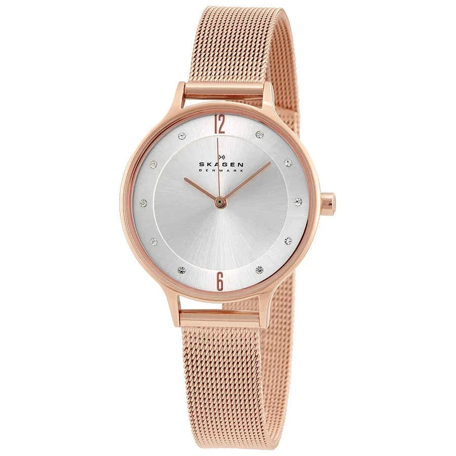 Skagen Anita Silver Dial Rose Gold-tone Ladies Watch SKW2151 New In Box