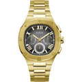 GUESS Men's Gold Tone Watch GW0572G2 Headline Black Dial 42mm Multi-function New