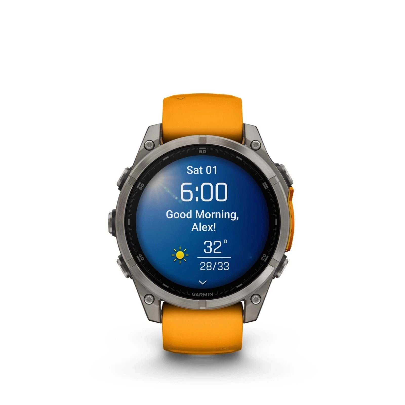 Garmin fenix 8 47 mm AMOLED Sapphire Titanium Smartwatch Spark Orange Open Box