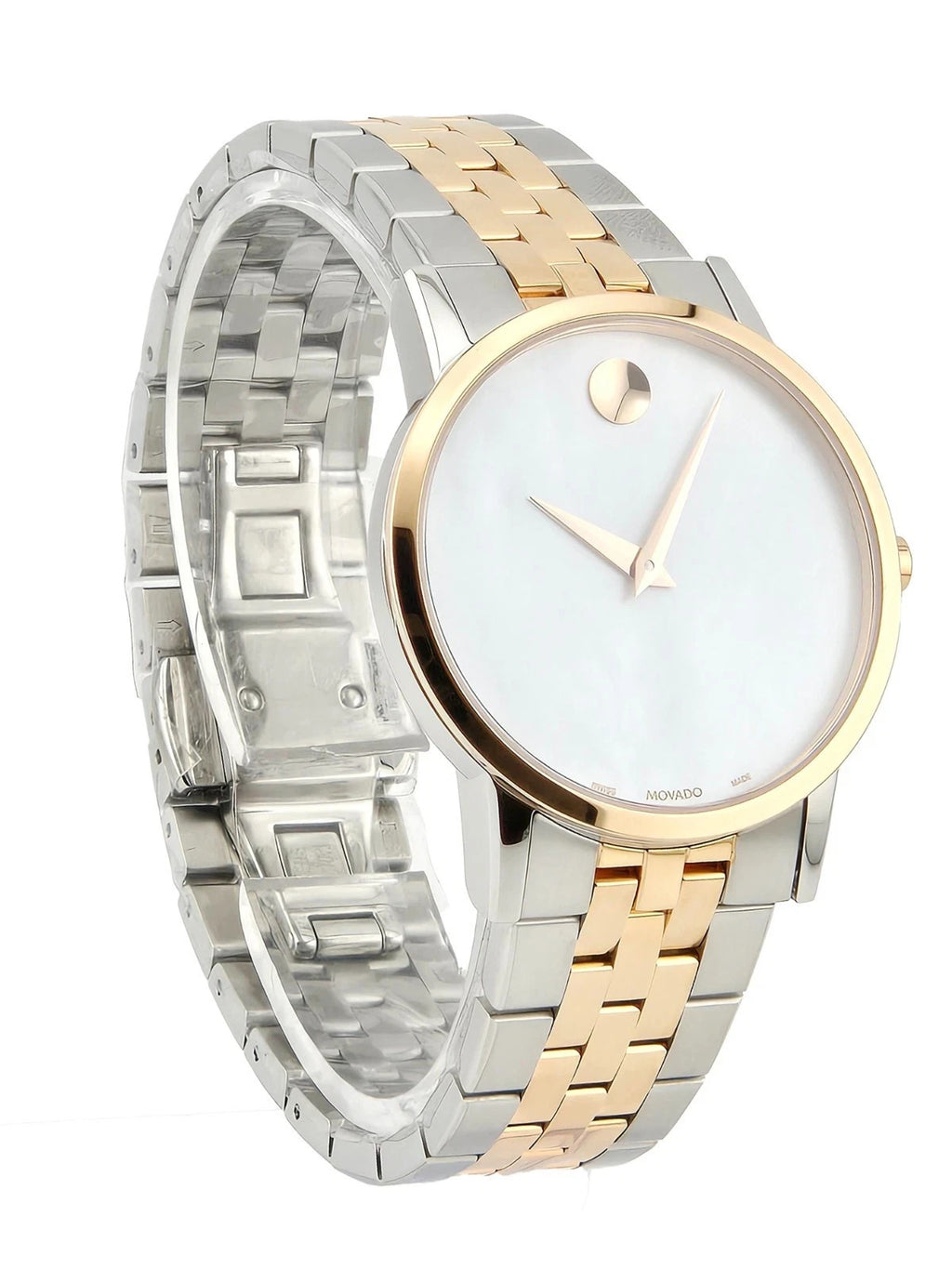 Movado Museum Classic Women's White MOP Dial Two Tone Watch - 0607629