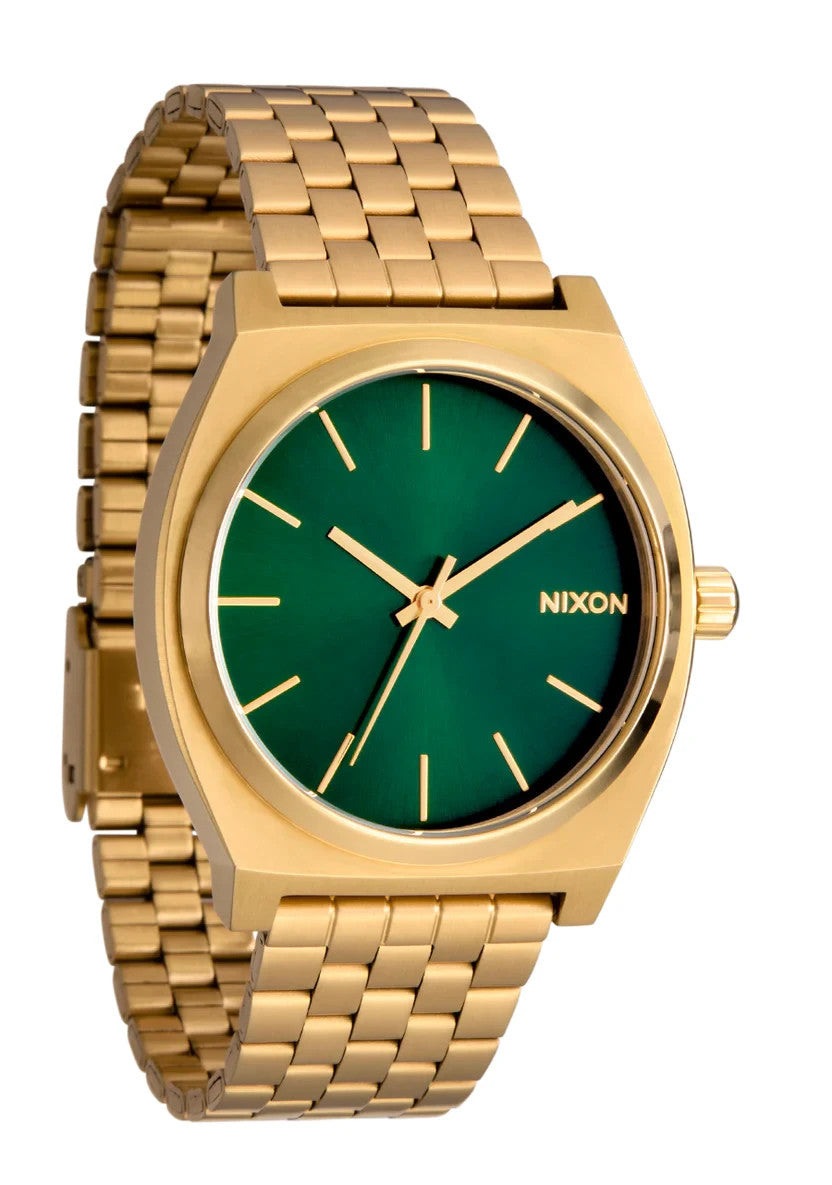 Nixon The Time Teller "Minimal" Sunray Green Dial Gold Surf Men's Analog Watch