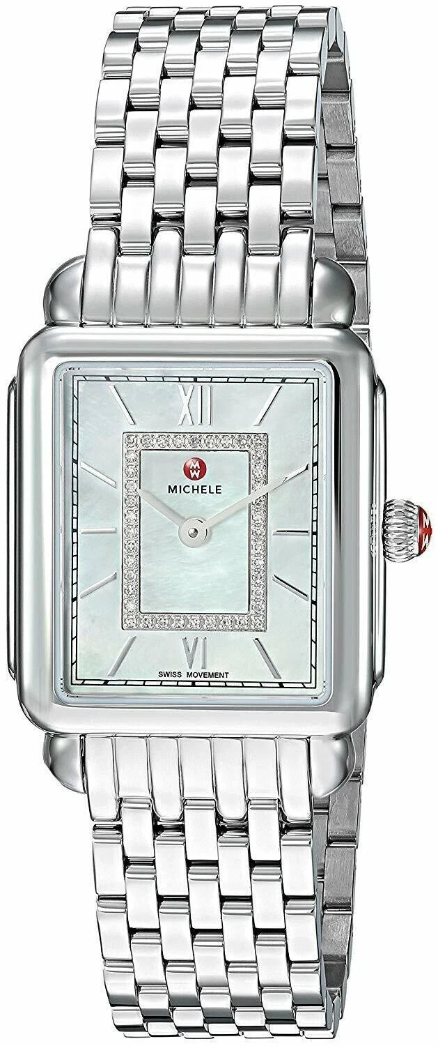 New Michele Deco II stainless steel MOP Diamond Dial MW06I00A0963