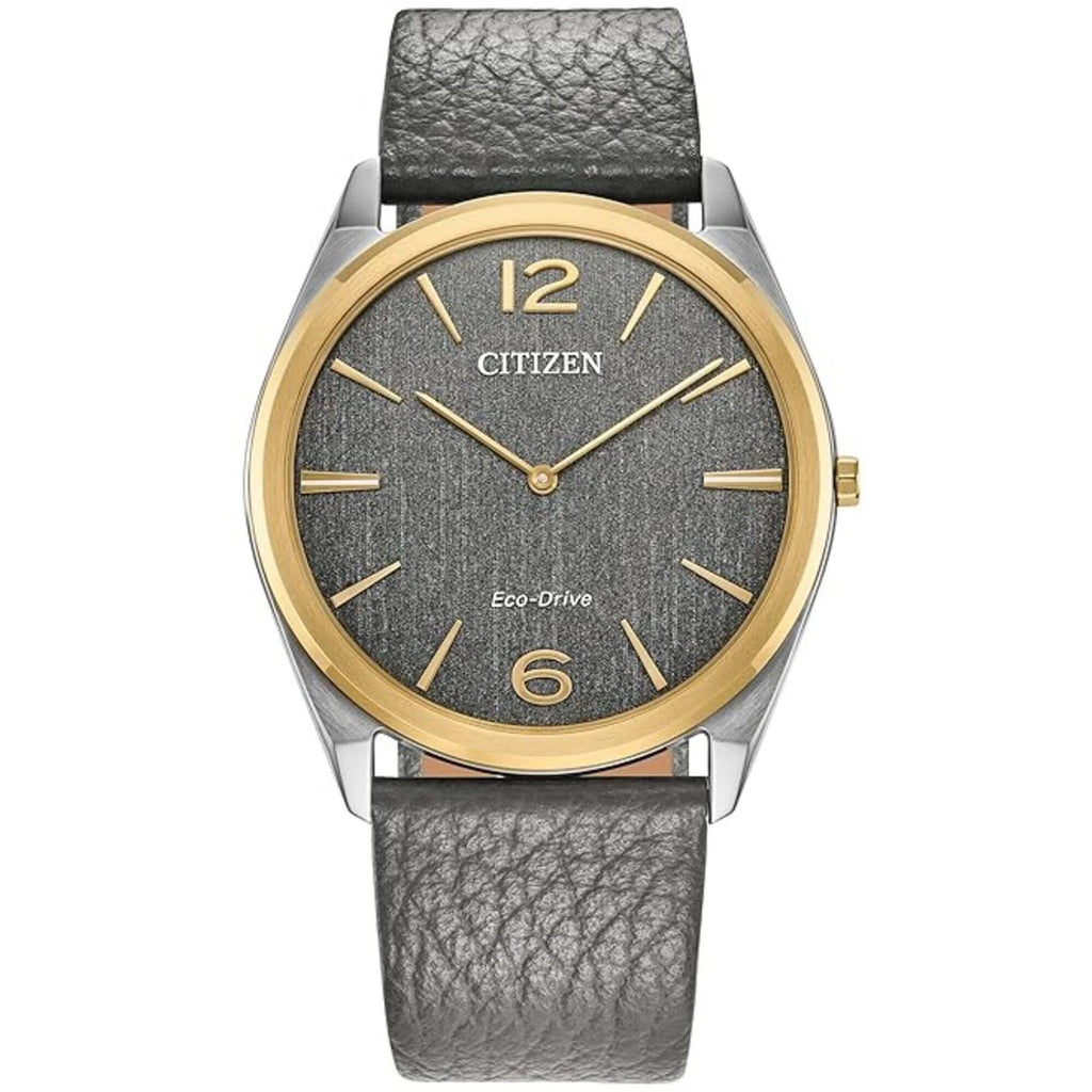 Citizen Men's Watch Suratto Eco-Drive Grey Dial Grey Leather Strap AR3124-07H