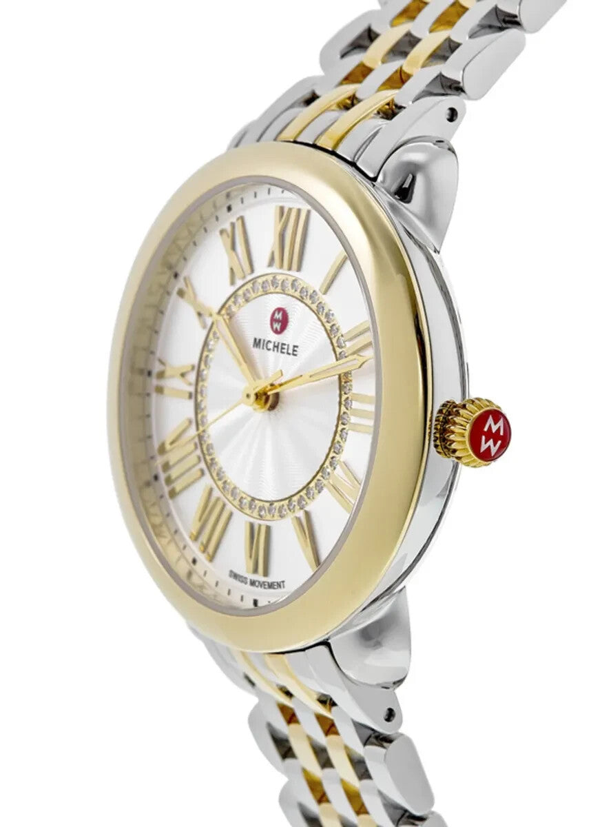 Michele Serein Mid Two-Tone With Diamond Sunray Dial Ladies Watch MWW21B000148 - product image
