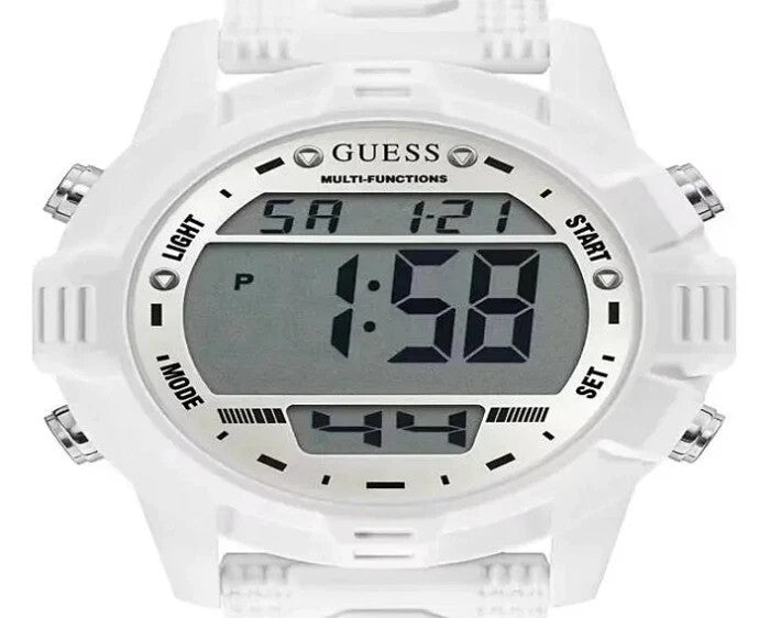 Guess Ladies' Watch Chronograph Boost Digital Watch 40 mm Silicone White GW0015L