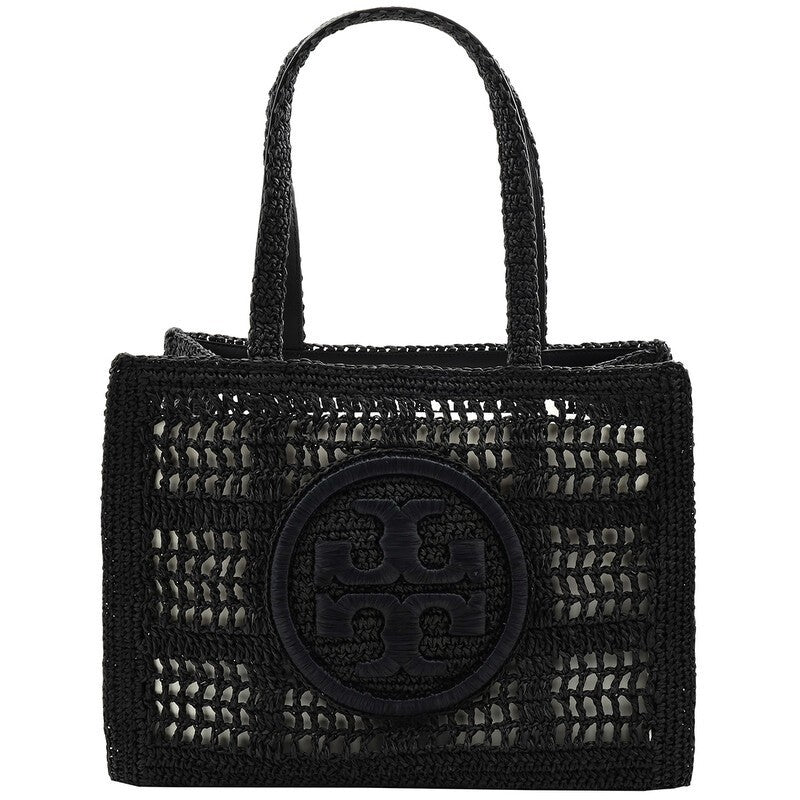 Tory Burch Black Small Hand-Crochete Ella Tote Bag New