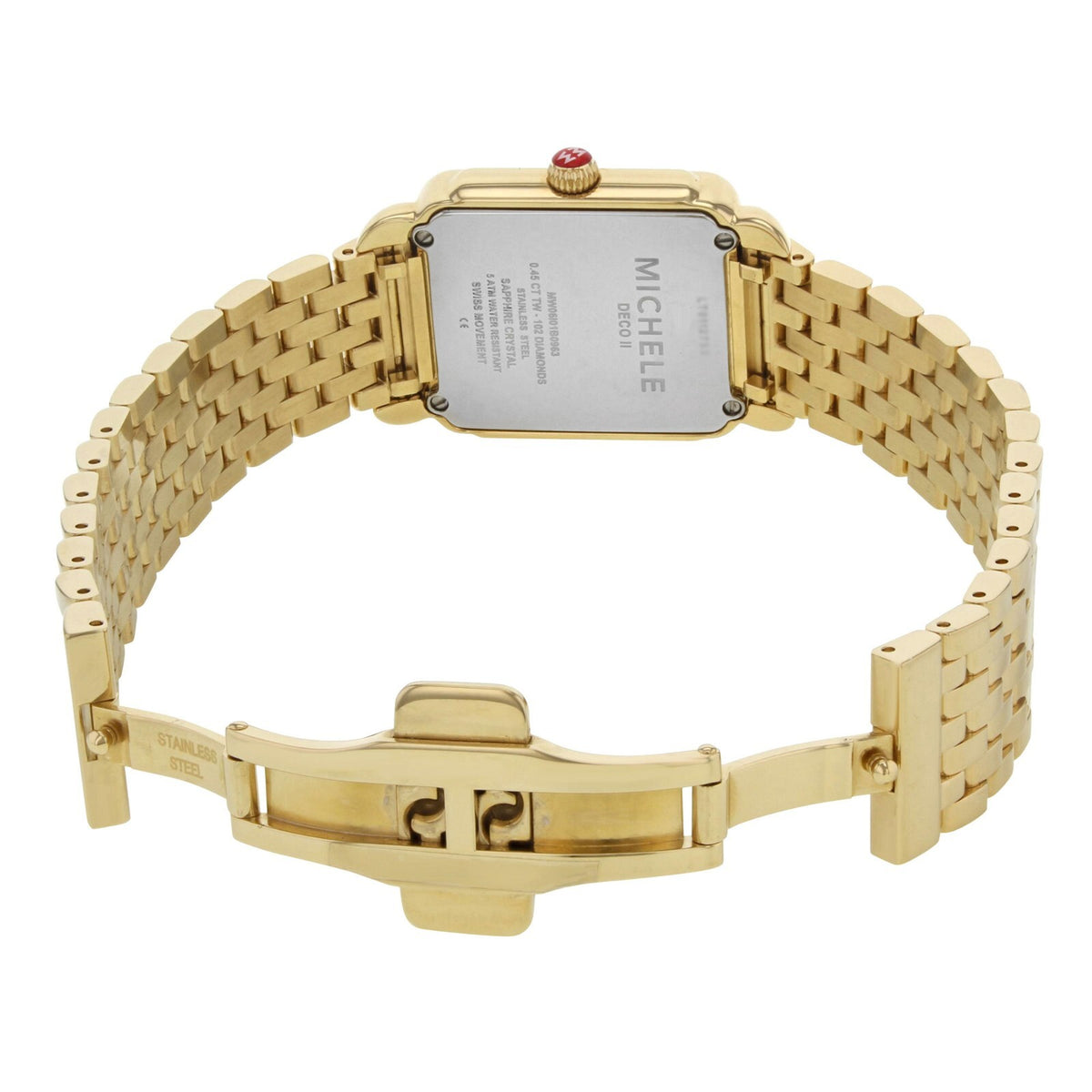 Michele Deco II Mid Size 26 mm Gold Tone Diamond Bezel Diamond Dial Ladies Watch - product image