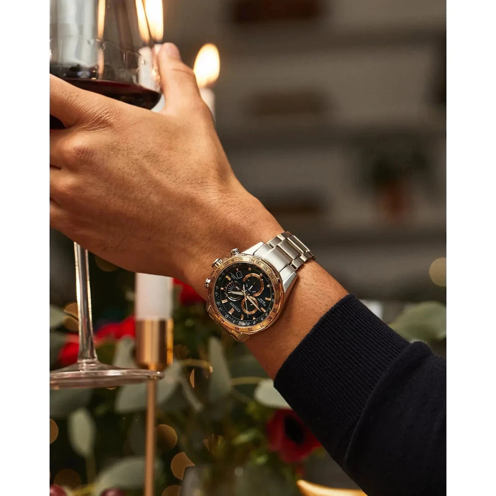 Citizen Atomic Timekeeping PCAT Collection Solar Chronograph Watch (Blue Dial)