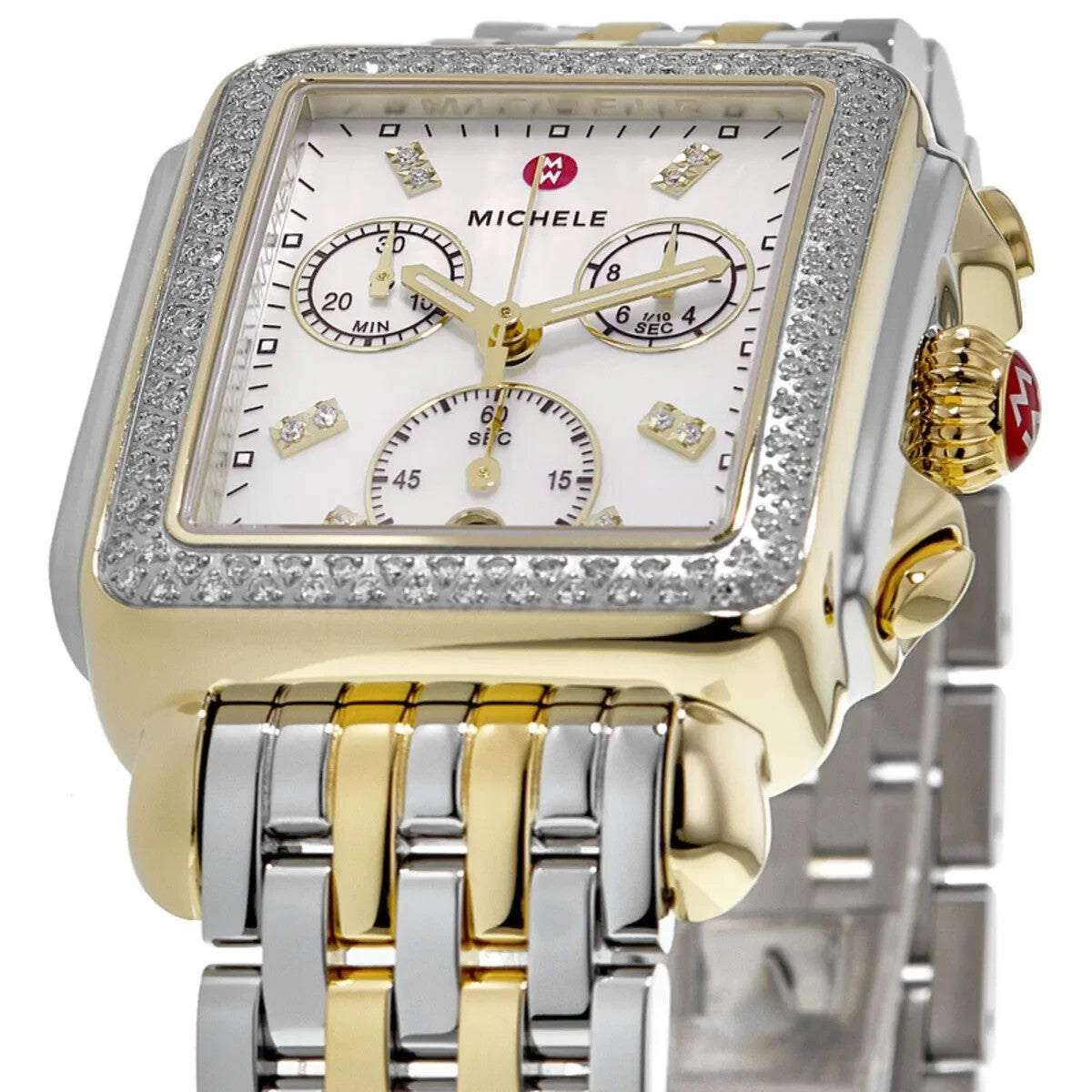 Michele Deco Diamond Two Tone Mother Of Pearl Dial Ladies Watch MWW06A000776 - product image