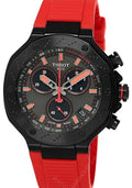 Tissot T-Race Quartz Chrono 45MM Red Silicone Men's Watch T141.417.37.061.01