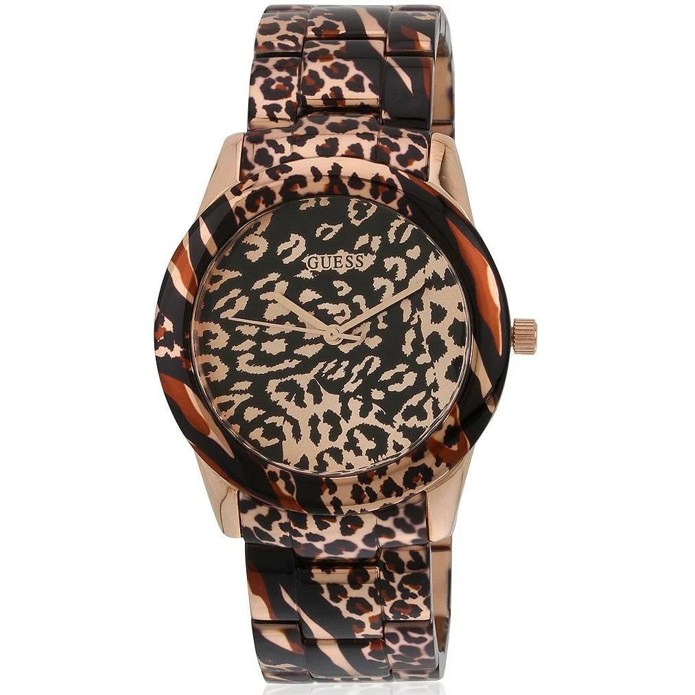 Guess Graphic Dial Printed Stainless Steel Ladies Watch W0425L3 New With Box
