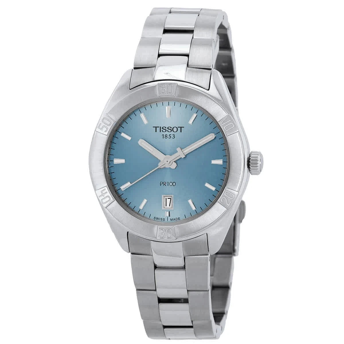 Tissot PR 100 Quartz Light Blue Dial Ladies Watch T1019101135100 New In Box