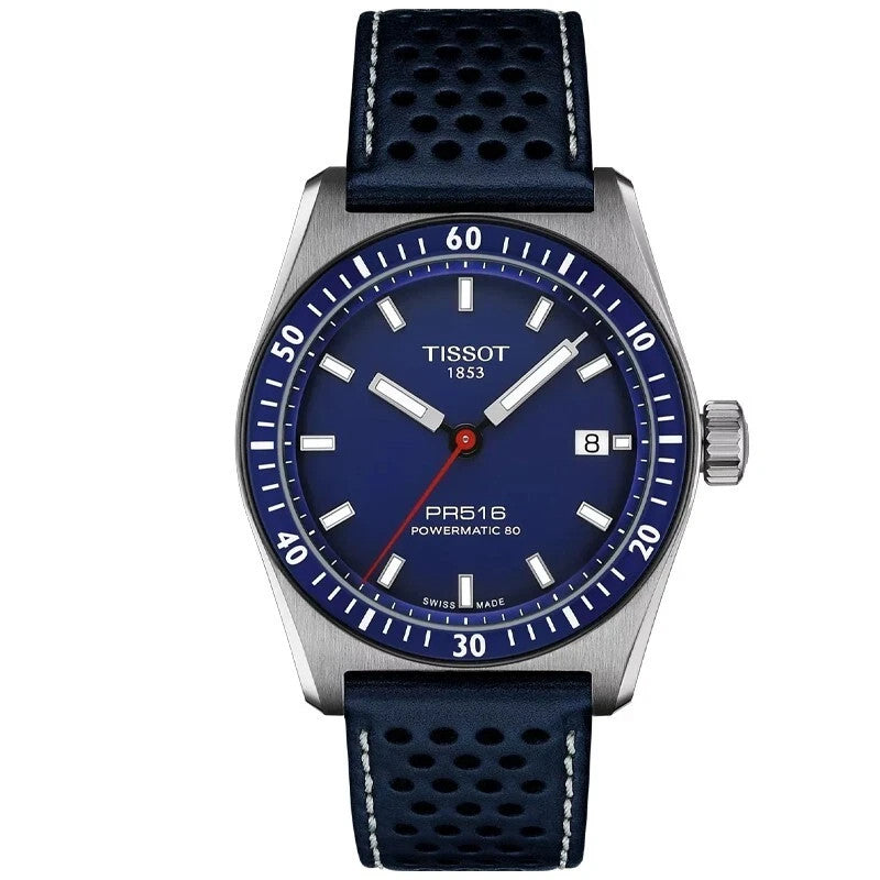 New Tissot PR516 Auto 38mm Blue Dial Men's Watch T1494071604100 Fast Ship