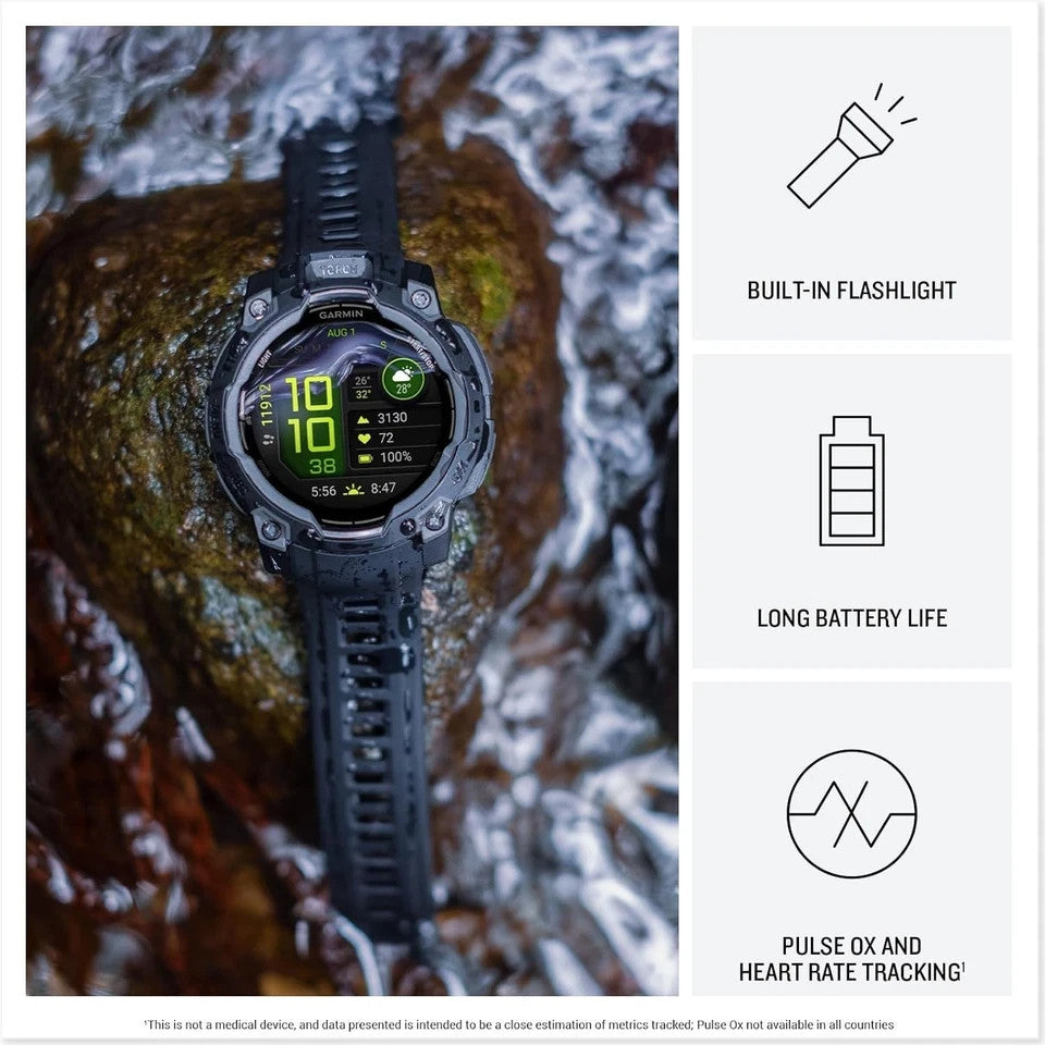 Garmin Instinct 3 AMOLED 45mm Multi-Band GPS Smartwatch (Black)