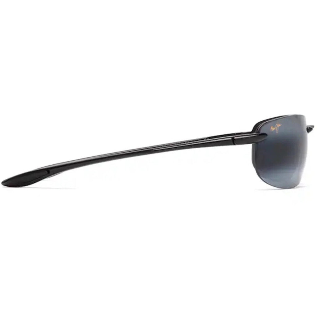 Maui Jim Unisex Sunglasses Gloss Black Hookipa Grey Oval Men's Sunglasses 407-02