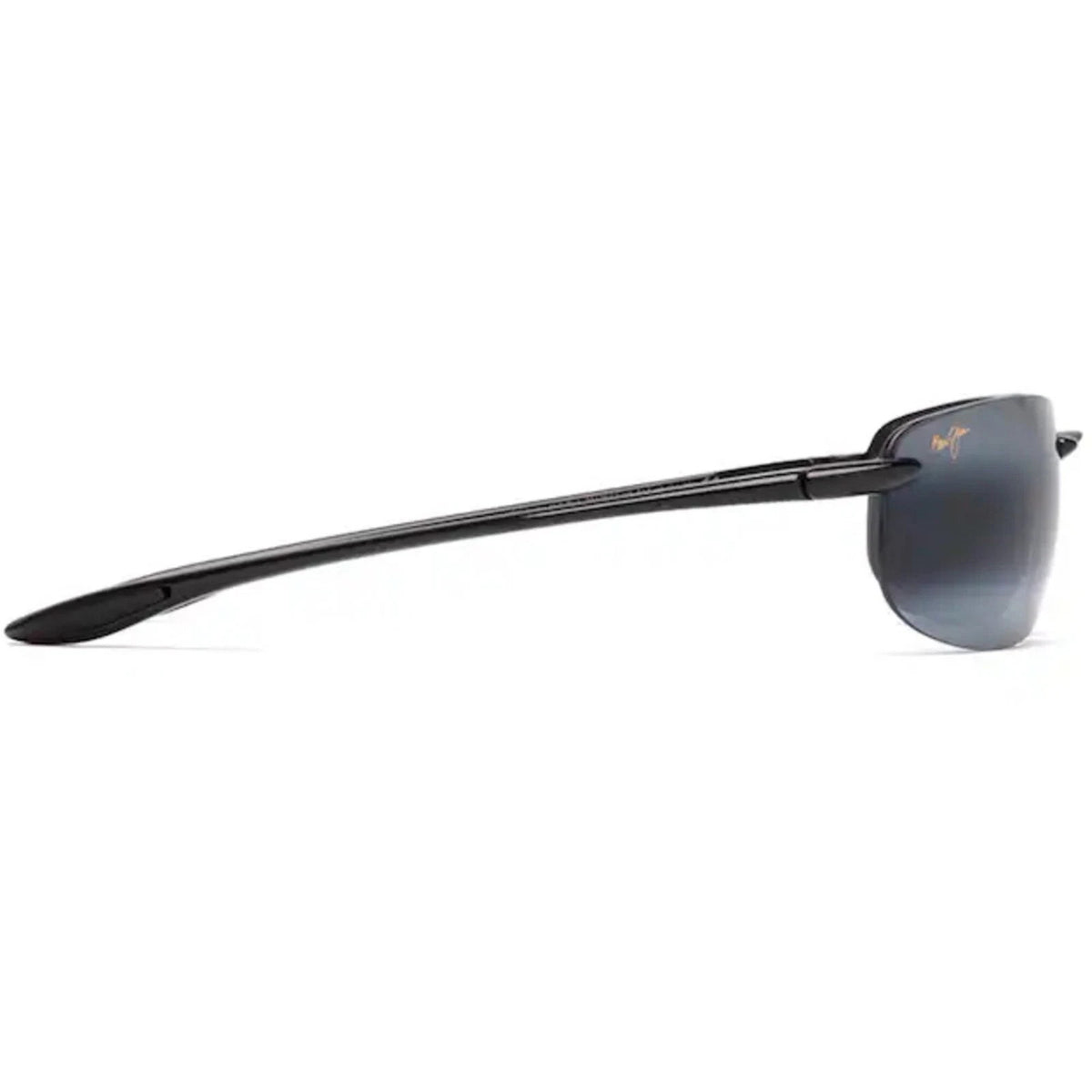 Maui Jim Unisex Sunglasses Gloss Black Hookipa Grey Oval Men's Sunglasses 407-02