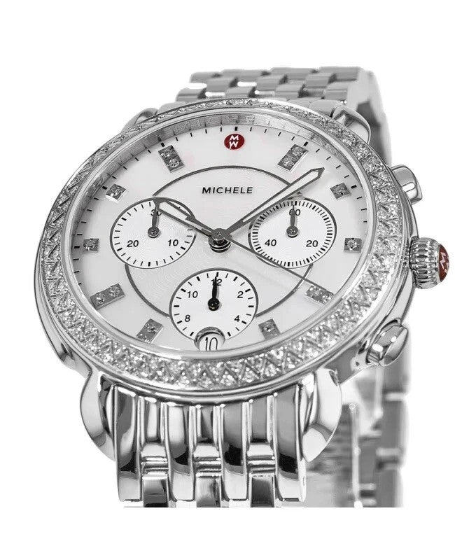 Michele Sidney Diamond Bezel Watch MW30A01A1046 Brand New In Box