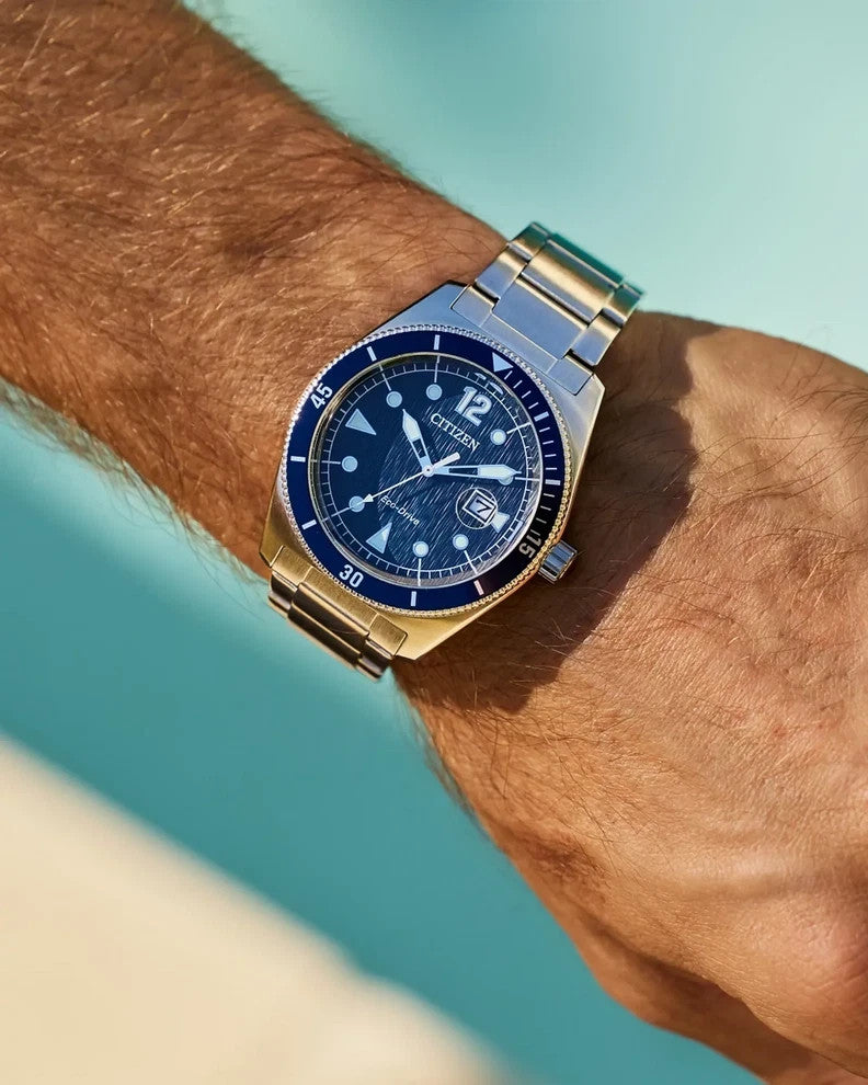 Citizen Terra Forse Eco-Drive Blue Dial Mens Watch AW1886-59L New In Box